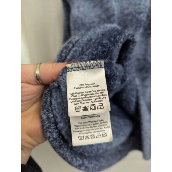 Eddie Bauer Men's Large Radiator Fleece Mock Neck Snap Pullover Blue G13 - Picture 5 of 9